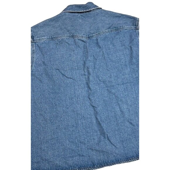 Levi’s Men’s Blue Denim White Snap Pearl Button Down Long Shirt Size 2XL NEW - Picture 3 of 7